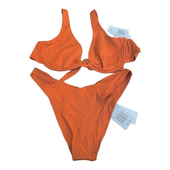 NEW L*Space Bikini Set Fused Alana Top Cabana Bitsy Bottom in Amber Size M / L - Picture 4 of 8